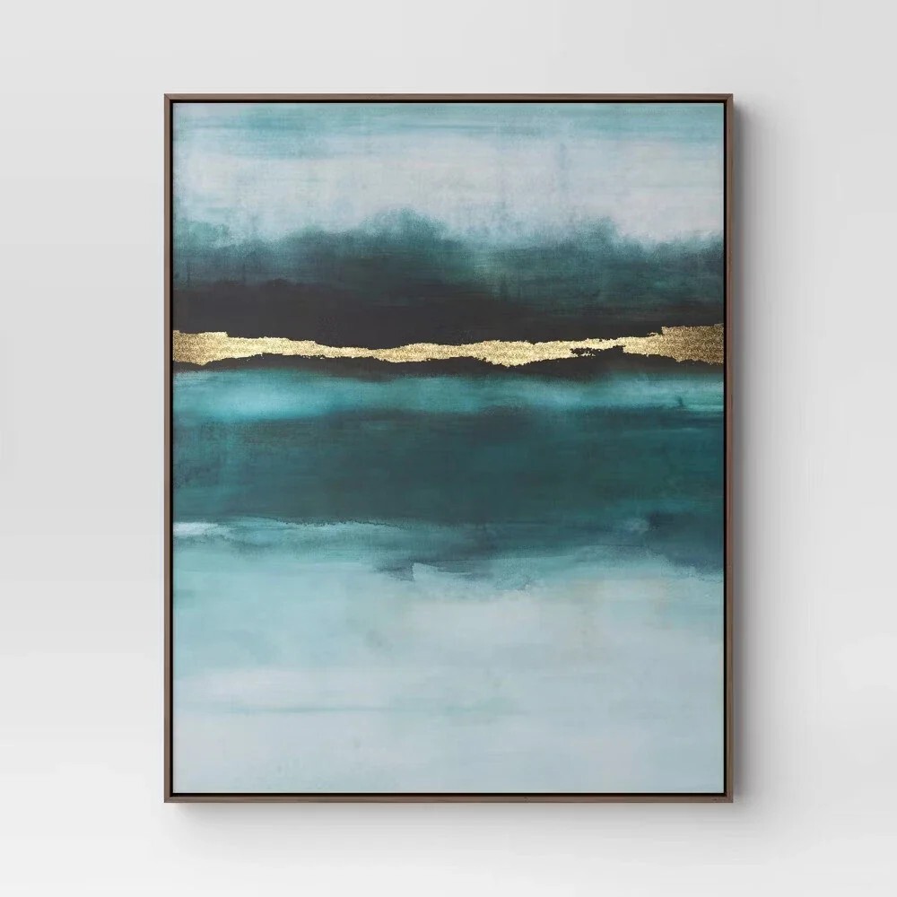 24"x30" Jewel Tone Abstract Canvas Framed Art - Threshold